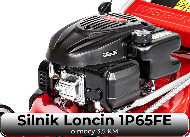 Silnik Loncin 1P65FE o mocy 3,5 KM w kosiarce Weibang WB455HC 3in1